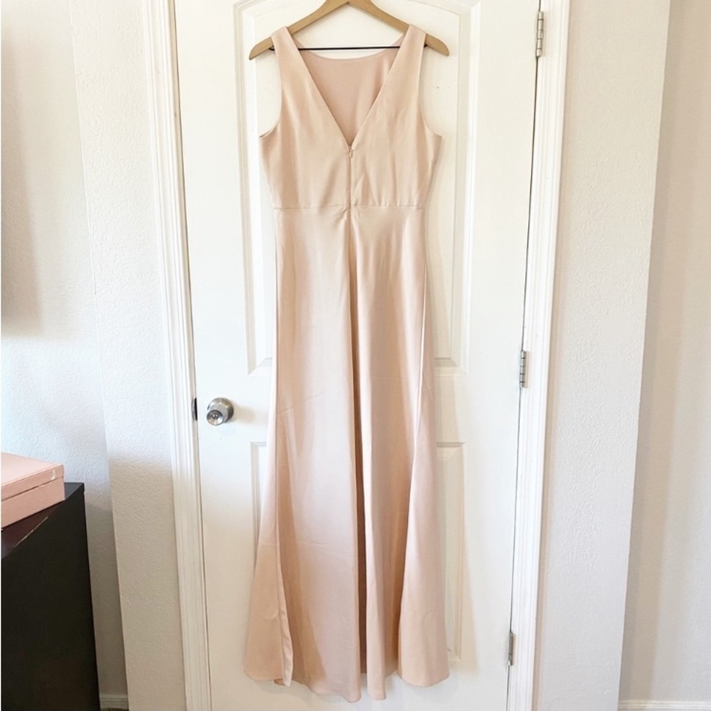 BHLDN SACHIN + BABI Beckett Satin Blouson Formal Gown In Oyster NWT Evening - Picture 12 of 15